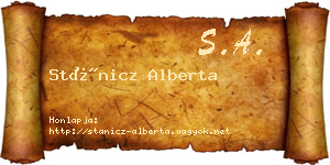 Stánicz Alberta névjegykártya